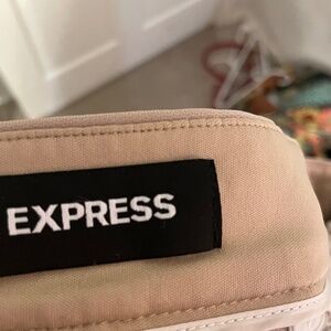 Express Tan Pleated Trousers